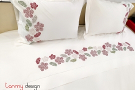 Queen size bed sheet with 2 pillowcases (50x70cm) - firework embroidery